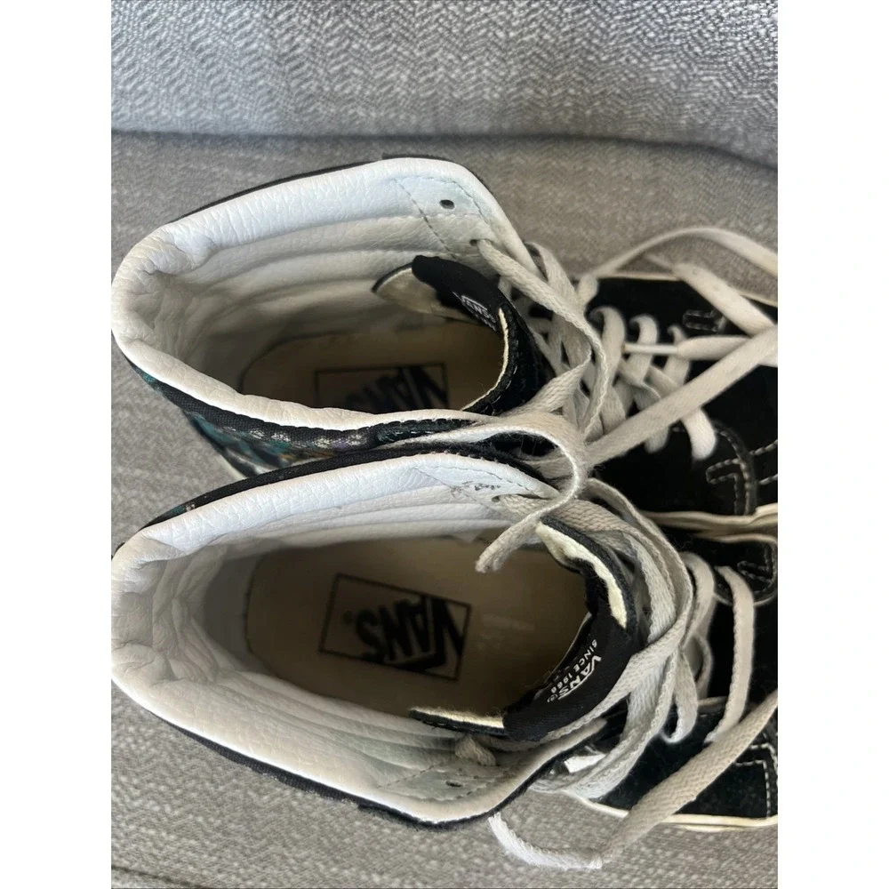 Vans Sk8-Hi Canvas Trippy Drip Skull Mushroom High Top Shoes Men 4.0 Women 5.5